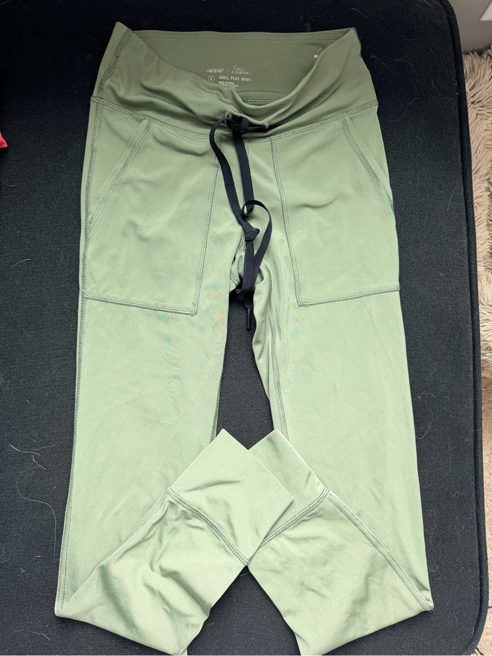 aerie Sage Green Drawstring Pocket Leggings